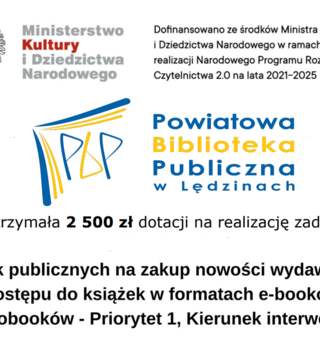 Otrzymaliśmy dotację na nowości wydawnicze