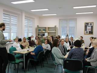 Obraz przedstawiający Spotkanie noworoczne Bibliotekarzy z powiatu